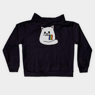 pride flag cat Kids Hoodie